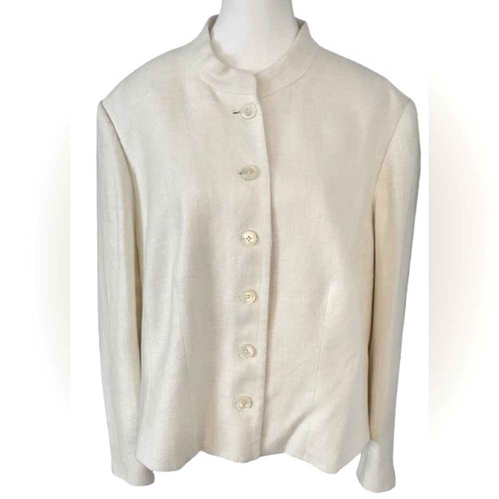 Vintage Ralph Lauren 3X Blazer Cream Women's Jacket Off White Plus 2X Designer